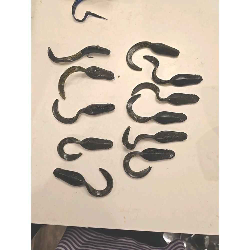 11 Strike King Soft Bait 2 W/ hooks Plastic Lures Tad Pole Shape Fast Shipping